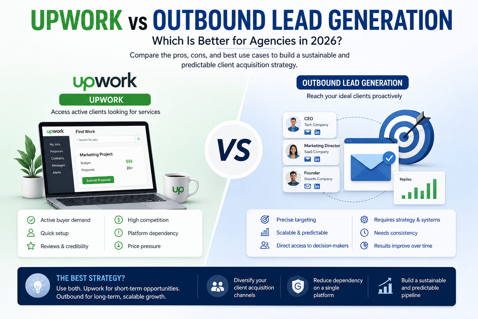 Upwork vs Outbound Lead Generation: Which Is Better for Agencies in 2026?